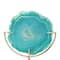 Hello Honey® 7" Marbled Turquoise Decorative Agate Slice Accent on Metal Stand